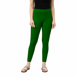 Womens Lycra Ankle Length Leggings (Green)
