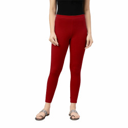 Womens Lycra Ankle Length Leggings (Maroon)