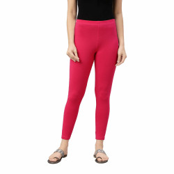 Womens Lycra Ankle Length Leggings (Rose)